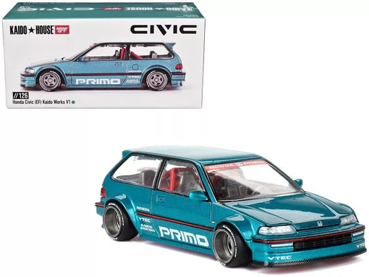 MINI GT Kaido House Honda Civic EF Kaido Works 1 - KHMG126 - Tahitian Green - Limited Edition