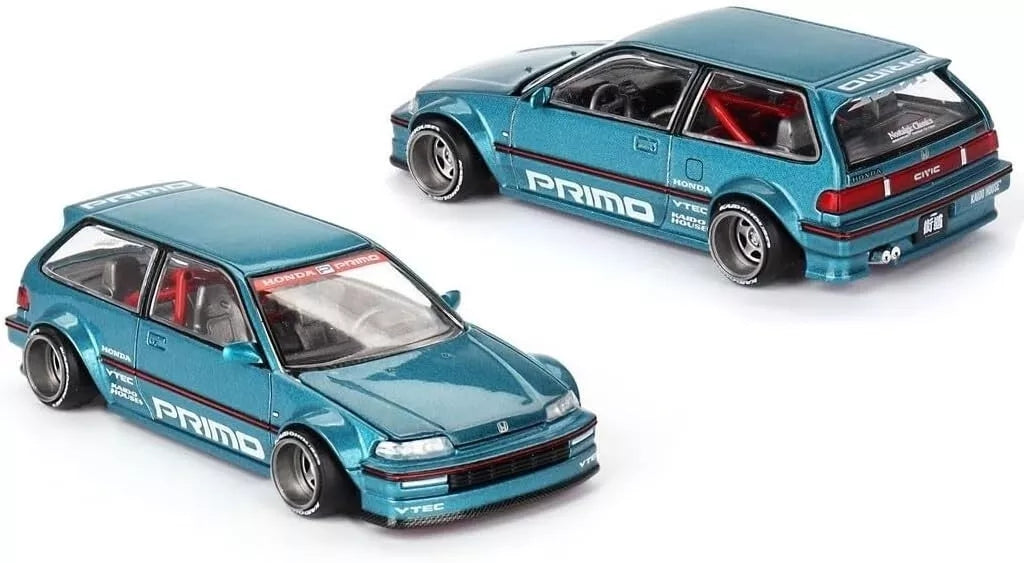 MINI GT Kaido House Honda Civic EF Kaido Works 1 - KHMG126 - Tahitian Green - Limited Edition