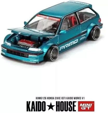 MINI GT Kaido House Honda Civic EF Kaido Works 1 - KHMG126 - Tahitian Green - Limited Edition