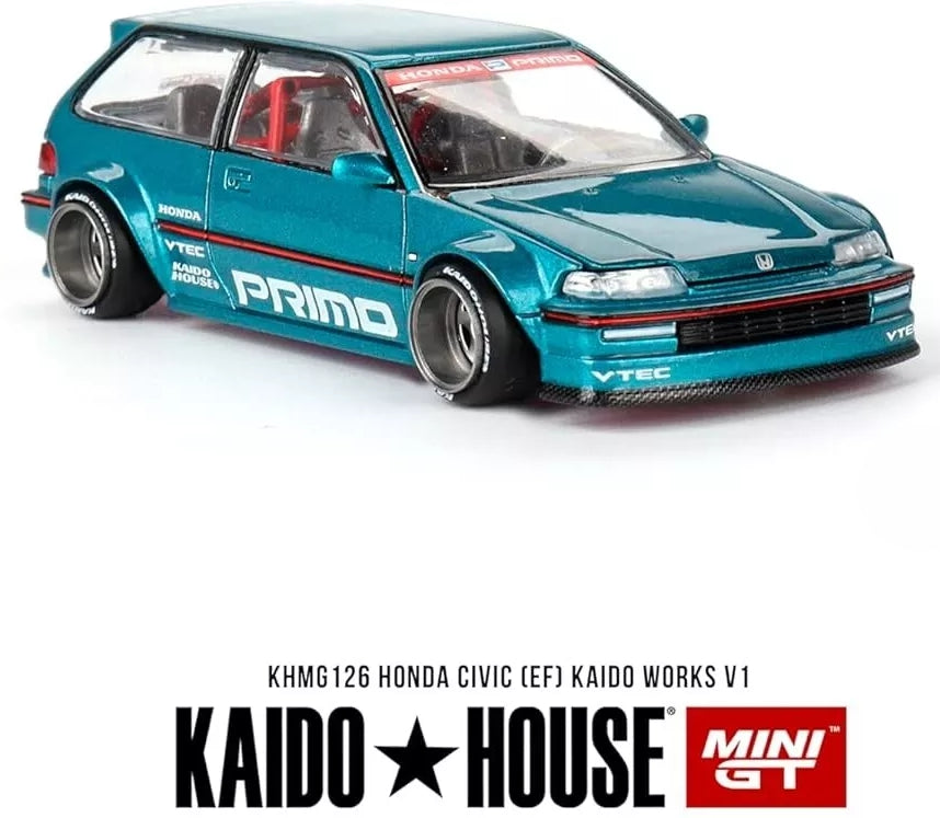 MINI GT Kaido House Honda Civic EF Kaido Works 1 - KHMG126 - Tahitian Green - Limited Edition