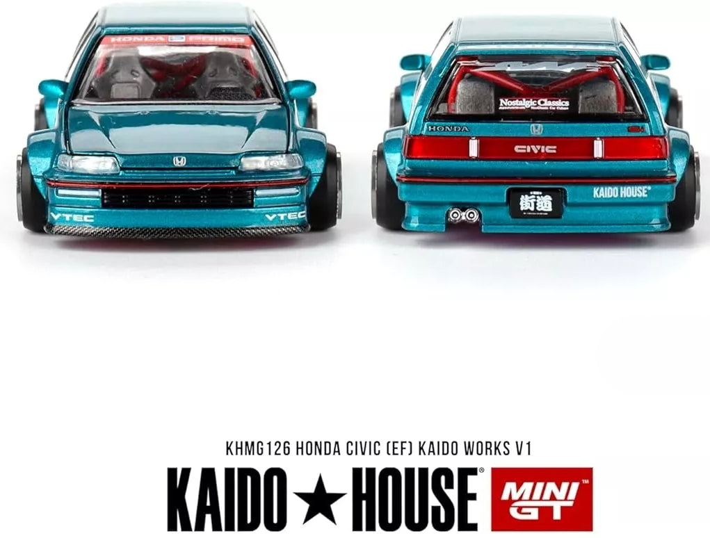 MINI GT Kaido House Honda Civic EF Kaido Works 1 - KHMG126 - Tahitian Green - Limited Edition