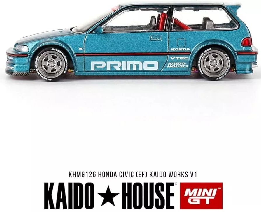 MINI GT Kaido House Honda Civic EF Kaido Works 1 - KHMG126 - Tahitian Green - Limited Edition