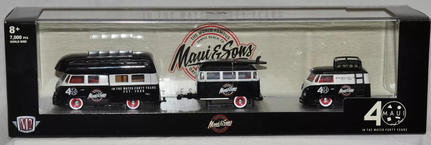 M2 Machines 1960 VW Delivery Van & 1959 VW Double Cab Truck USA Model R41 20-20 - Maui & Sons