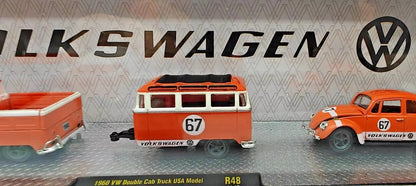 M2 Machines 1960 VW Double Cab Truck USA Model & 1967 VW Beetle Deluxe U.S.A. Model R48 21-18