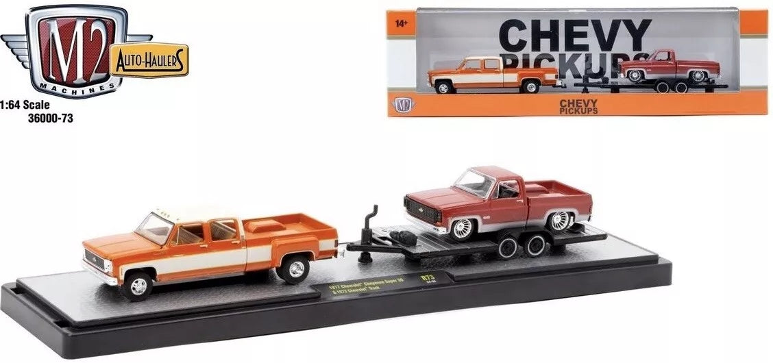 M2 Machines 1977 Chevrolet Cheyenne Super 30 and 1973 Chevrolet Truck R73 24-06