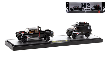 M2 Machines 1973 Chevrolet Cheyenne Super 30 and 1971 Chevrolet G10 Van 4x4 1:64 diecast set