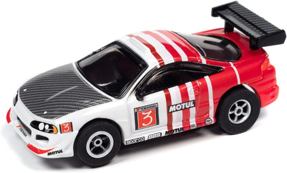 Auto World Xtraction 1995 Mitsubishi Eclipse (White/Red) HO Scale Slot Car - SC378eclipsewhite