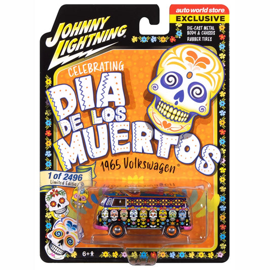 Johnny Lightning 1965 Volkswagen Transporter DIA DE LOS MUERTOS (Auto World Store Exclusive) - SCM205 - Limited Edition