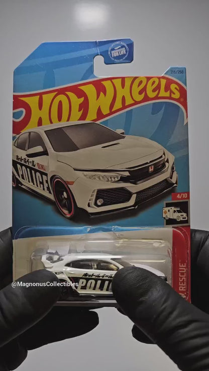 Hot Wheels 2018 Honda Civic Type R HW Rescue HKJ21 - Plus (+) a Bonus Hot Wheel