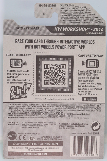 Hot Wheels 2013 SRT Viper HW Workshop 2014 BFD76 - Plus (+) a Bonus Hot Wheel