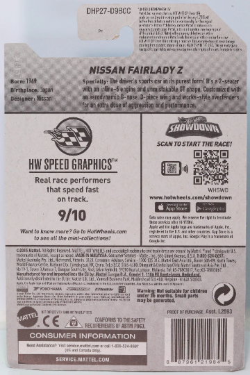 Hot Wheels Nissan Fairlady Z HW Speed Graphics DHP27 - Plus (+) a Bonus Hot Wheel