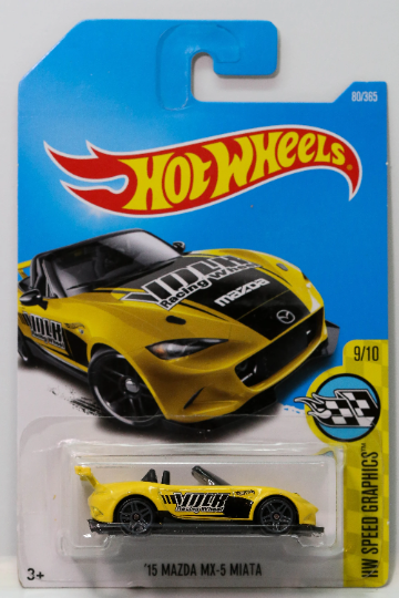 Hot Wheels '15 Mazda MX-5 Miata HW Speed Graphics DTX65 - Plus (+) a Bonus Hot Wheel