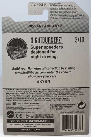 Hot Wheels Nissan Fairlady Z HW Nightburnerz DTY77 - Plus (+) a Bonus Hot Wheel