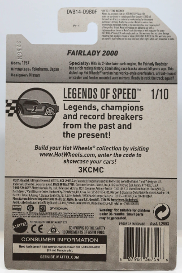 Hot Wheels Fairlady 2000 HW Speed Graphics DVB14 - Plus (+) a Bonus Hot Wheel