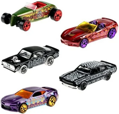 Hot Wheels Halloween 2021 Dia De Los Muertos Collection - DXT91 - Plus (+) a Bonus Hot Wheel - Full Set