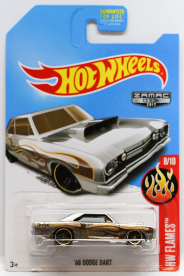 Hot Wheels '68 Dodge Dart HW Flames FBJ17 - ZAMAC #013 - Walmart Exclusive - Plus (+) a Bonus Hot Wheel - Rare and VHTF