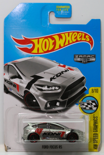 Hot Wheels Ford Focus RS HW Speed Graphics FHB87 - ZAMAC #002 - Walmart Exclusive - Plus (+) a Bonus Hot Wheel