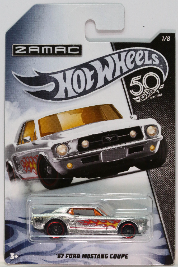 Hot Wheels '67 Ford Mustang Coupe ZAMAC - 50th Anniversary FRN24 - Plus (+) a Bonus Hot Wheel - Rare and VHTF