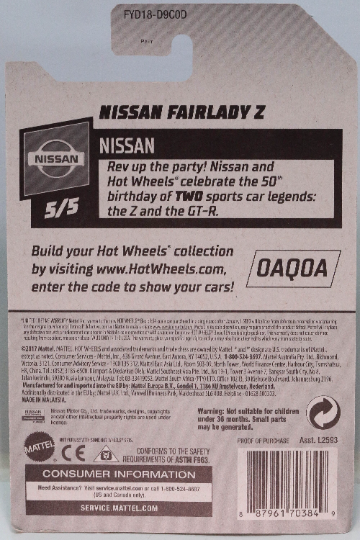 Hot Wheels Nissan Fairlady Z HW Nissan FYD18 - Plus (+) a Bonus Hot Wheel