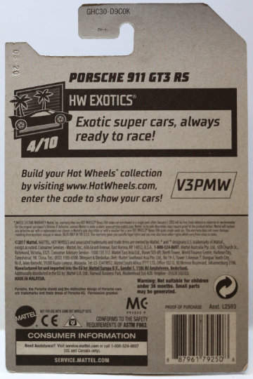Hot Wheels Porsche 911 GT3 RS HW Exotics GHC30