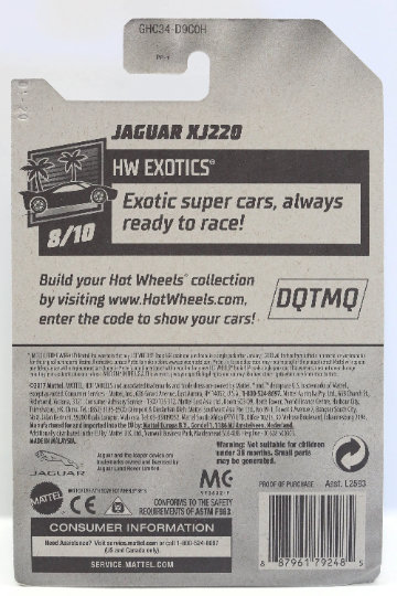 Hot Wheels Jaguar XJ220 HW Exotics GHC34 - Plus (+) a Bonus Hot Wheel