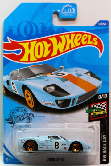 Hot Wheels Ford GT-40 HW Race Day GHC55 - Plus (+) a Bonus Hot Wheel - Gulf Livery