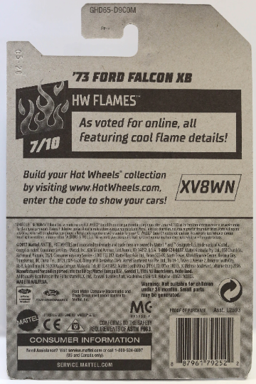 Hot Wheels '73 Ford Falcon XB HW Flames GHD65 - Plus (+) a Bonus Hot Wheel
