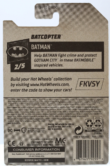 Hot Wheels Batcopter HW Batman GHF75 - Plus (+) a Bonus Hot Wheel