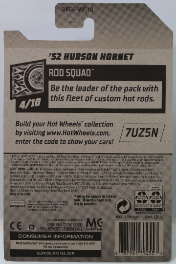 Hot Wheels '52 Hudson Hornet HW Rod Squad GHG34 - ZAMAC #016 - Walmart Exclusive - Plus (+) a Bonus Hot Wheel