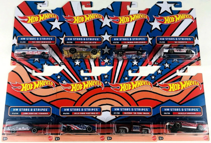 Hot Wheels 1/64 Stars and Stripes Series - Walmart Exclusive - GRT01-HDH - Set of Eight (8) Cars