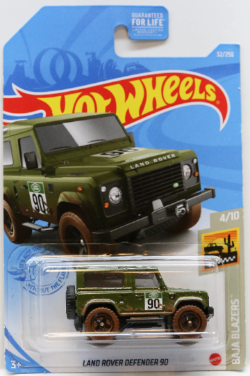 Hot Wheels Land Rover Defender 90 HW Baja Blazers GRX66 - Plus (+) a Bonus Hot Wheel