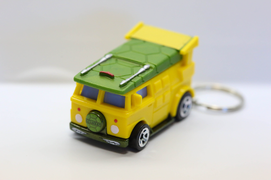 Hot Wheels Party Wagon HW Screen Time GRX96 Keychain - Plus (+) a Bonus Hot Wheel - TMNT - Perfect Gift