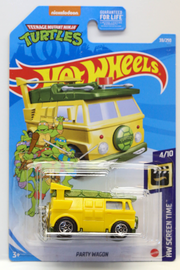 Hot Wheels Party Wagon HW Screen Time GRX96 Keychain - Plus (+) a Bonus Hot Wheel - TMNT - Perfect Gift