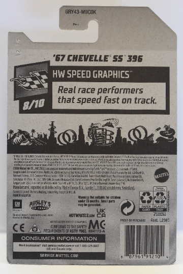 Hot Wheels '67 Chevelle SS 396 HW Speed Graphics GRY43 - Plus (+) a Bonus Hot Wheel