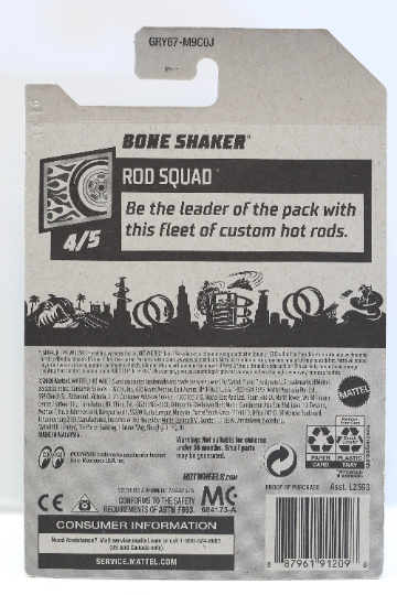 Hot Wheels Bone Shaker HW Rod Squad GRY67 - Plus (+) a Bonus Hot Wheel
