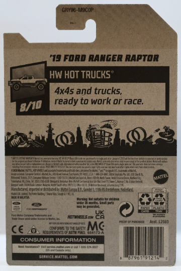 Hot Wheels '19 Ford Ranger Raptor HW Hot Trucks GRY96