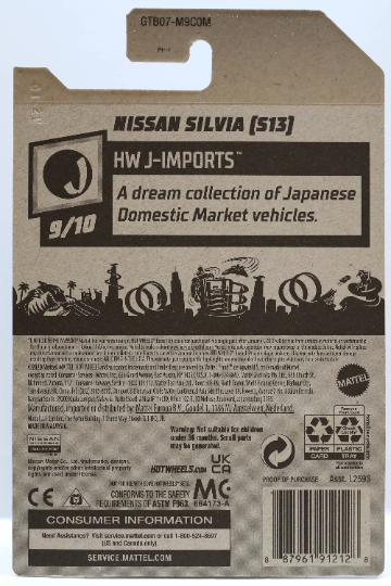 Hot Wheels Nissan Silvia (S13) HW J-Imports GTB07 - Plus (+) a Bonus Hot Wheel