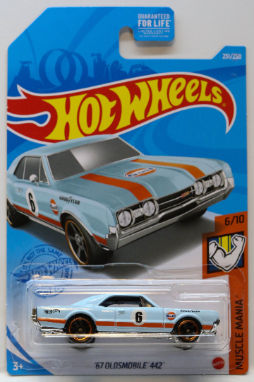 Hot Wheels '67 Oldsmobile 442 HW Muscle Mania GTB41 - Plus (+) a Bonus Hot Wheel - Gulf Racing