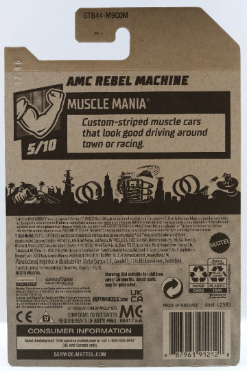 Hot Wheels AMC Rebel Machine HW Muscle Mania GTB44 - Plus (+) a Bonus Hot Wheel