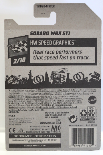Hot Wheels Subaru WRX STi HW Speed Graphics GTB98 - Plus (+) a Bonus Hot Wheel