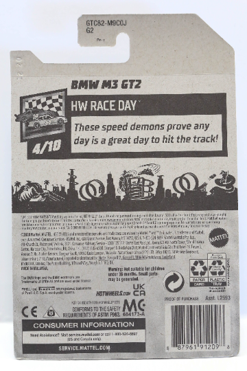 Hot Wheels BMW M3 GT2 HW Race Day GTC82 - Plus (+) a Bonus Hot Wheel