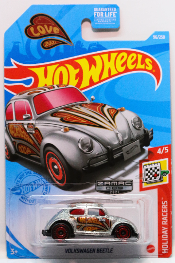 Hot Wheels Volkswagen Beetle HW Holiday Racers GTD22 - ZAMAC #009 - Walmart Exclusive - Plus (+) a Bonus Hot Wheel - Rare and VHTF
