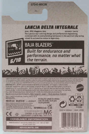 Hot Wheels Lancia Delta Integrale HW Baja Blazers GTD45 - Plus (+) a Bonus Hot Wheel - Kroger Exclusive