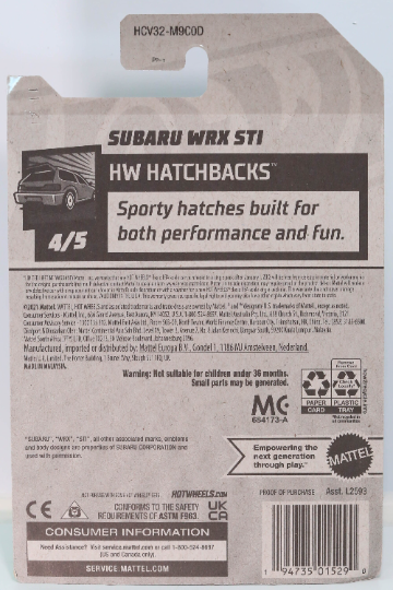 Hot Wheels Subaru WRX STi HW Hatchbacks HCV32 - Plus (+) a Bonus Hot Wheel