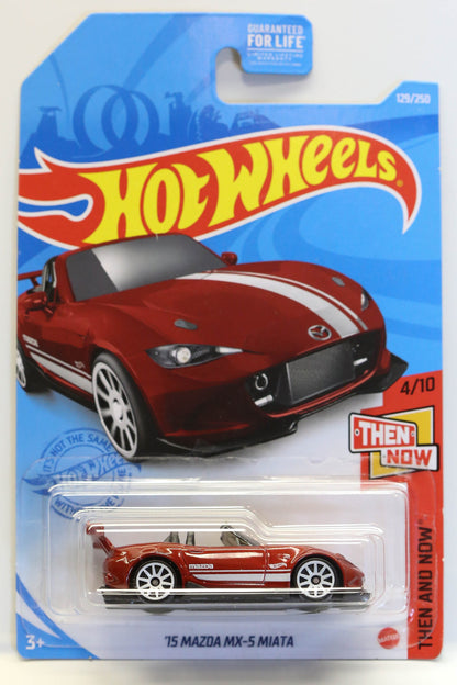 Hot Wheels '15 Mazda MX-5 Miata HW Then and Now GTB35 - Plus (+) a Bonus Hot Wheel