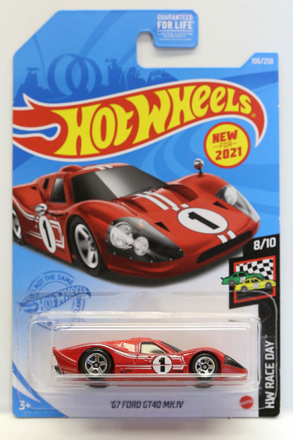 Hot Wheels '67 Ford GT40 MK.IV HW Race Day GRX30 - Plus (+) a Bonus Hot Wheel