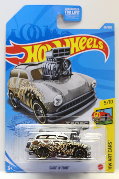 Hot Wheels Surf 'N Turf HW Art Cars GTD16 - ZAMAC #003 - Walmart Exclusive - Plus (+) a Bonus Hot Wheel