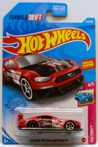 Hot Wheels Custom '18 Ford Mustang GT HW Drift GTC45 - Plus (+) a Bonus Hot Wheel