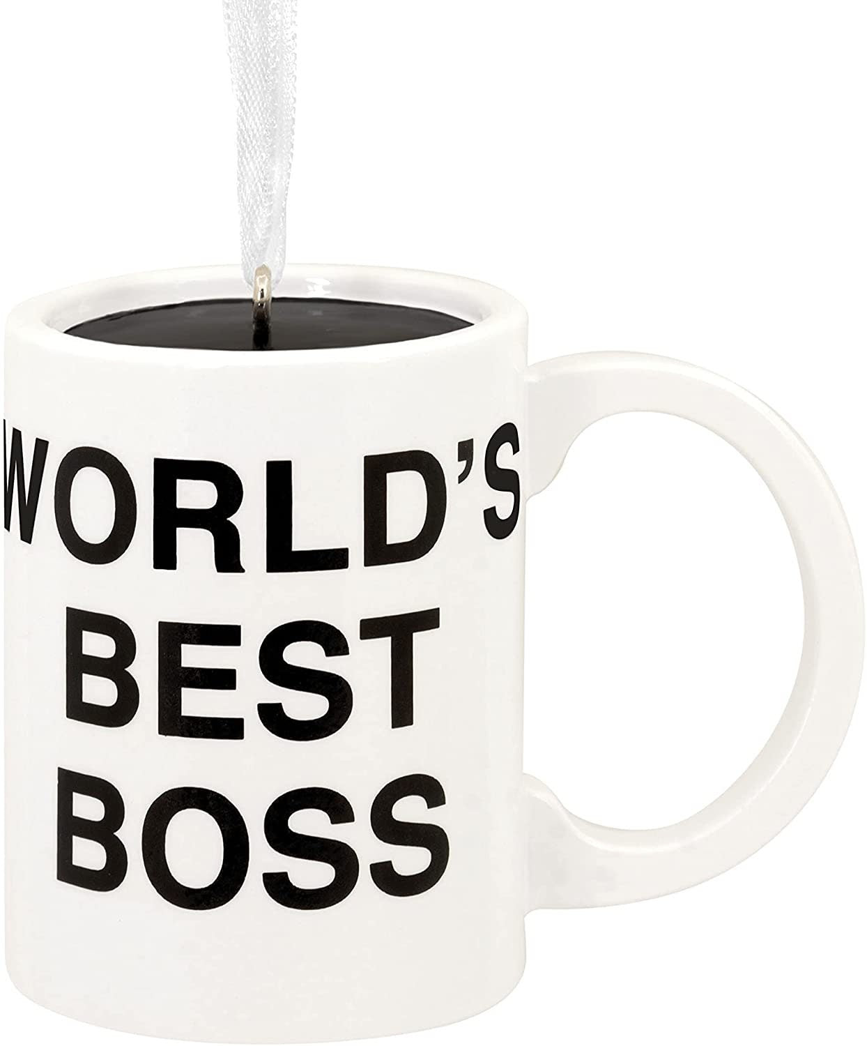 Hallmark The Office World's Best Boss Coffee Mug Christmas Ornament - 2HCM9116 - Dunder Mifflin