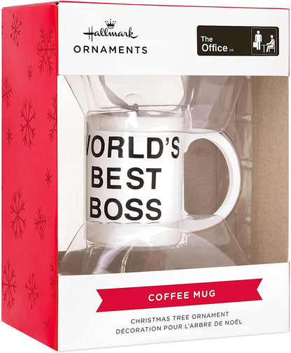 Hallmark The Office World's Best Boss Coffee Mug Christmas Ornament - 2HCM9116 - Dunder Mifflin